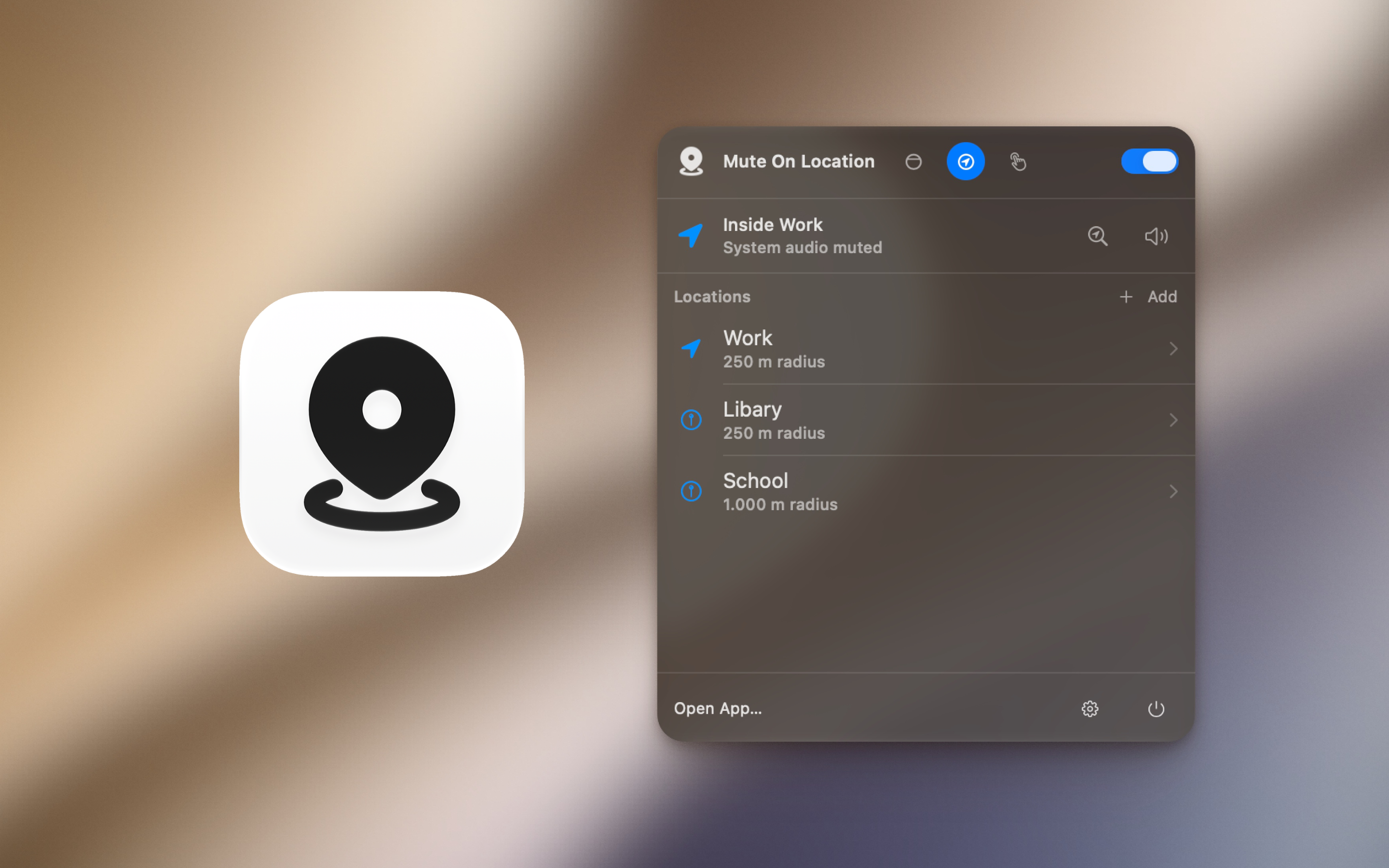 Placeholder preview for Mute On Location